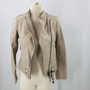 Vera Pelle Women's Brown Leather Moto Jacket Size 40